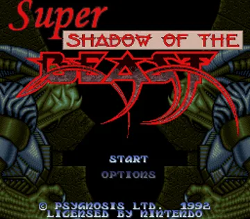 Super Shadow of the Beast (USA) (Proto) screen shot title